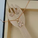 Radiant Floral Sparkle Pendant Set