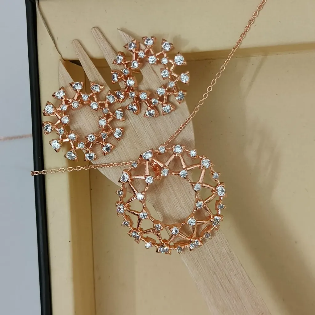 Celestial Halo Sparkle Pendant Set