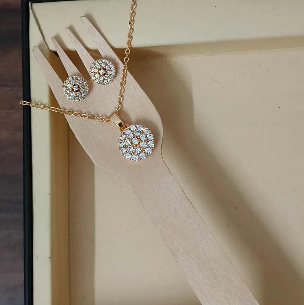 [PSG008] Aurora Bloom Anti-Tarnish Pendant Set