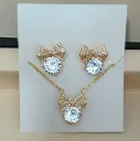 Celeste Bow Sparkle Anti-Tarnish Pendant Set