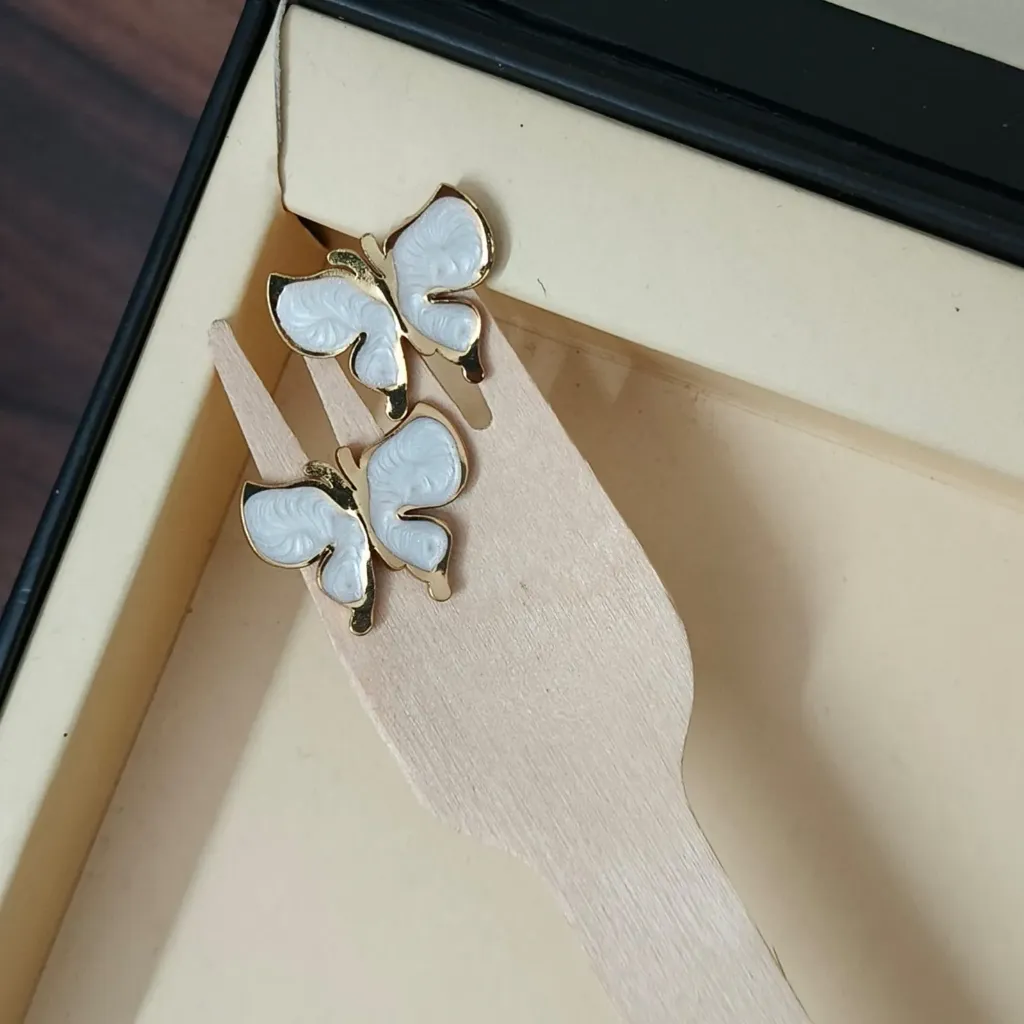 Golden Whisper Butterfly Stud Earrings
