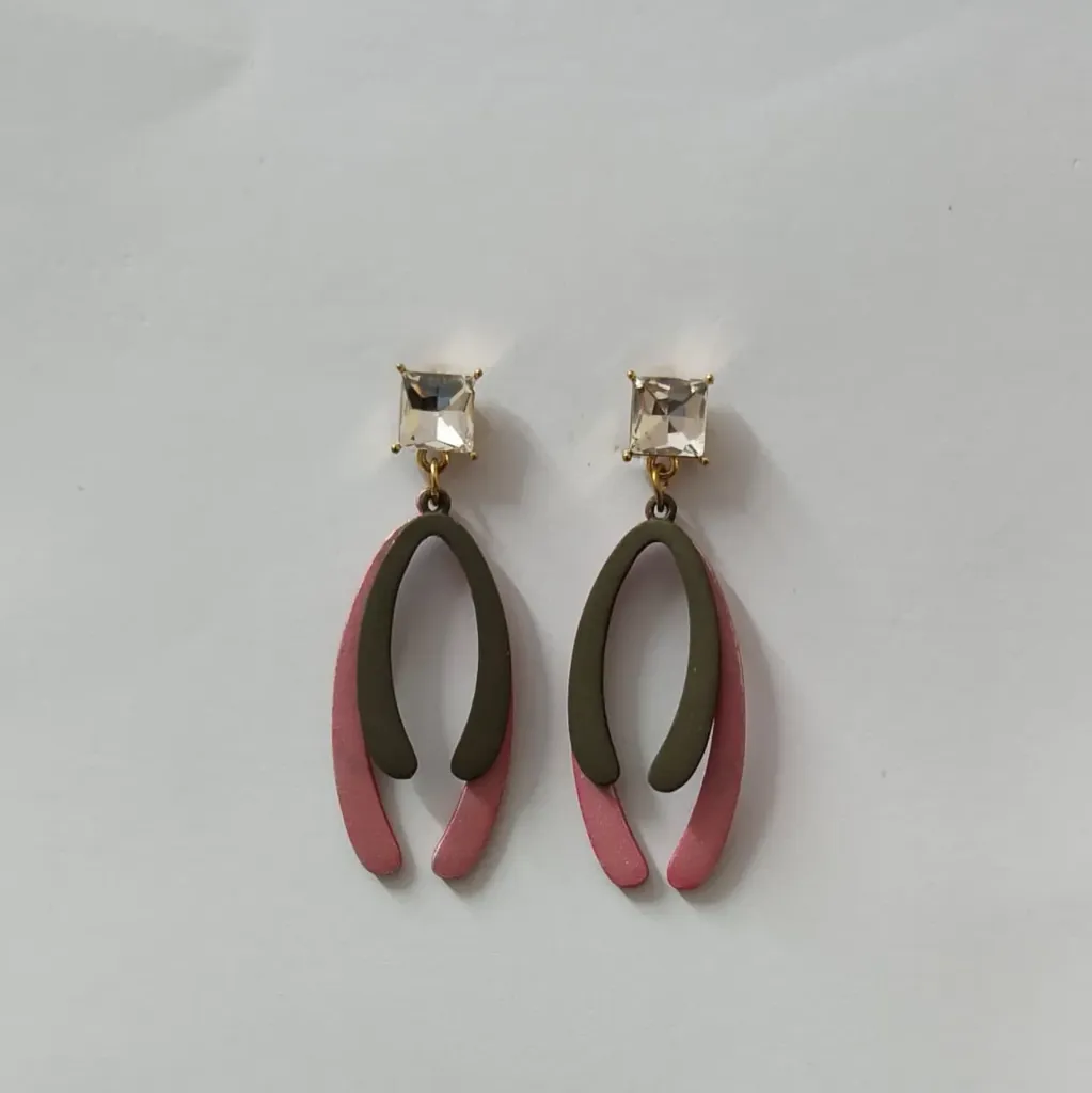 Blush Meadow Dual-Tone Drop Earrings