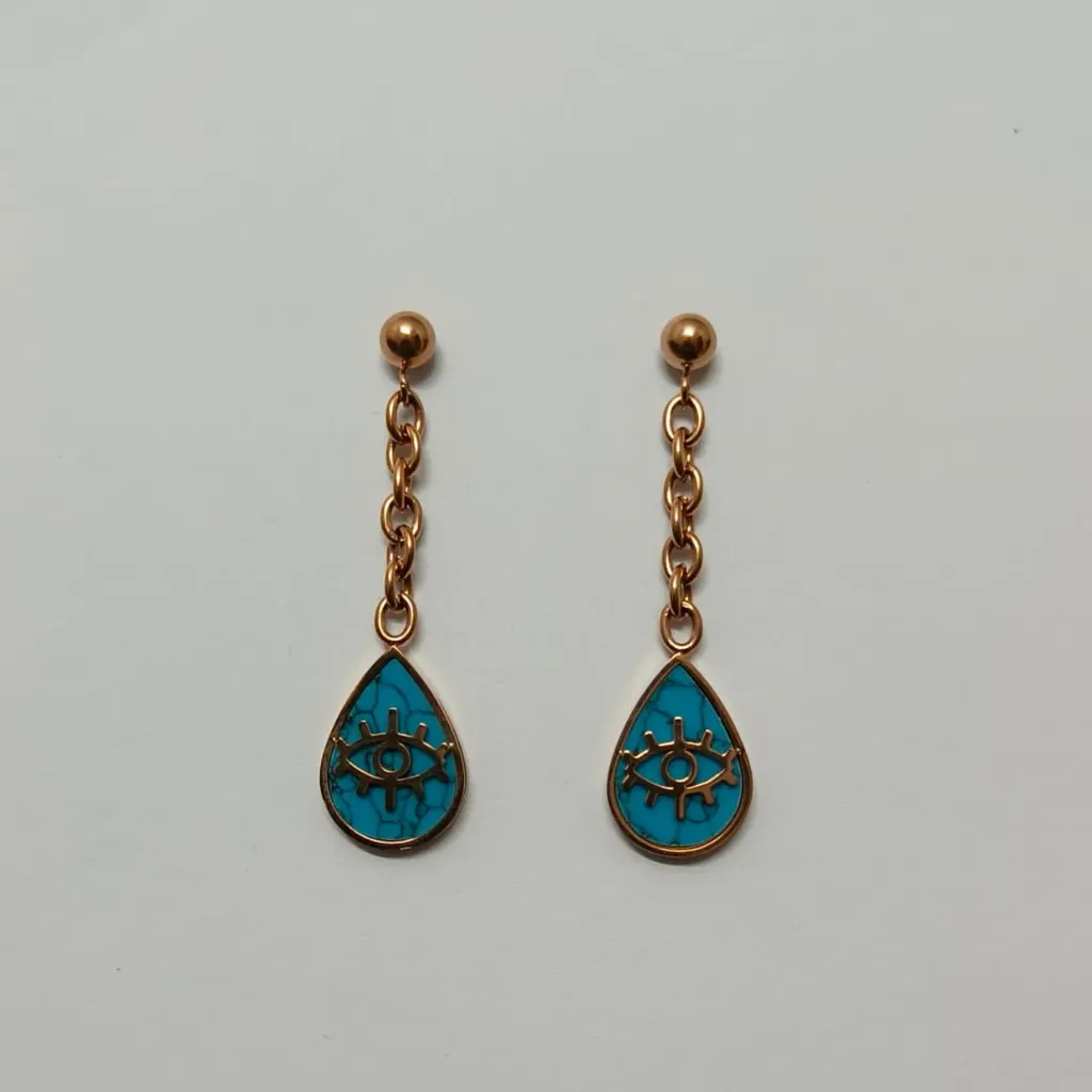 Turquoise Evil Eye Drop Earrings