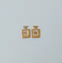 Luxury Quilted Square Stud Earrings