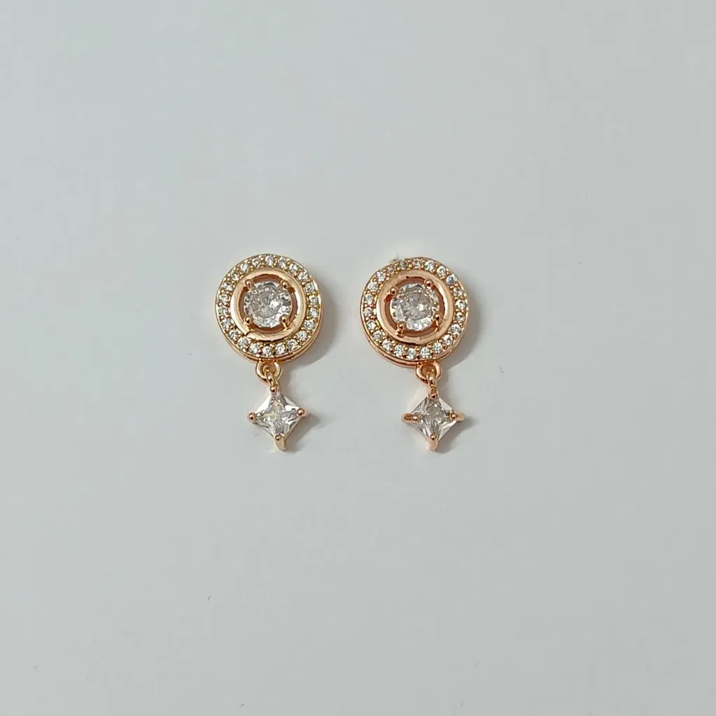 [ATERG011] Celestial Halo Crystal Drop Stud Earrings – Anti Tarnish