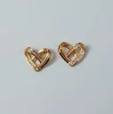 Crystal Loop Heart Stud Earrings – Anti Tarnish
