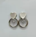 Sweetheart Halo Drop Stud Earrings
