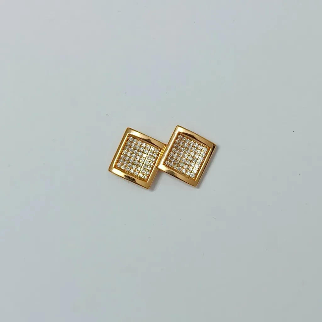 Korean Square Pave Stud Earrings – Anti Tarnish