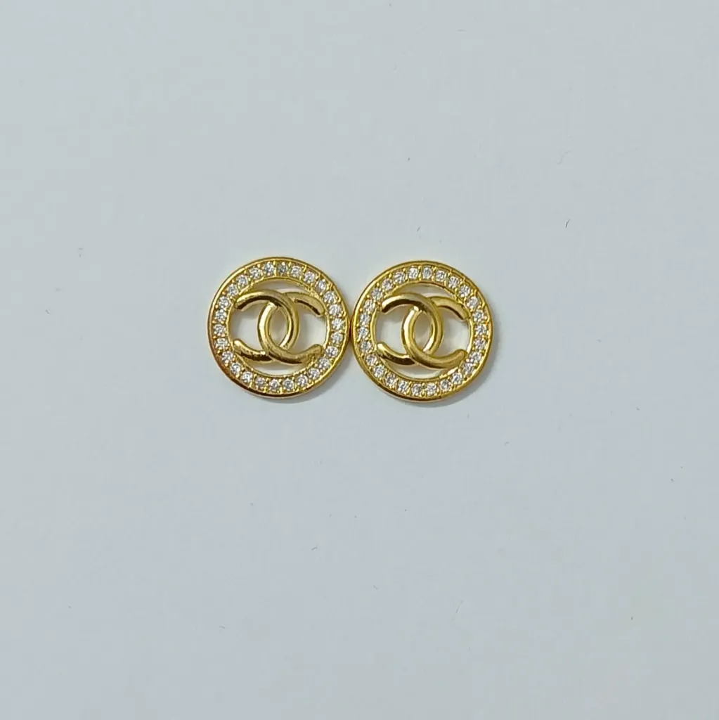 Luxury Double C Halo Stud Earrings – Anti Tarnish