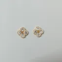 Crystal Clover Halo Stud Earrings – Anti Tarnish