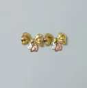 Tri-Tone Bow Drop Stud Earrings – Anti Tarnish