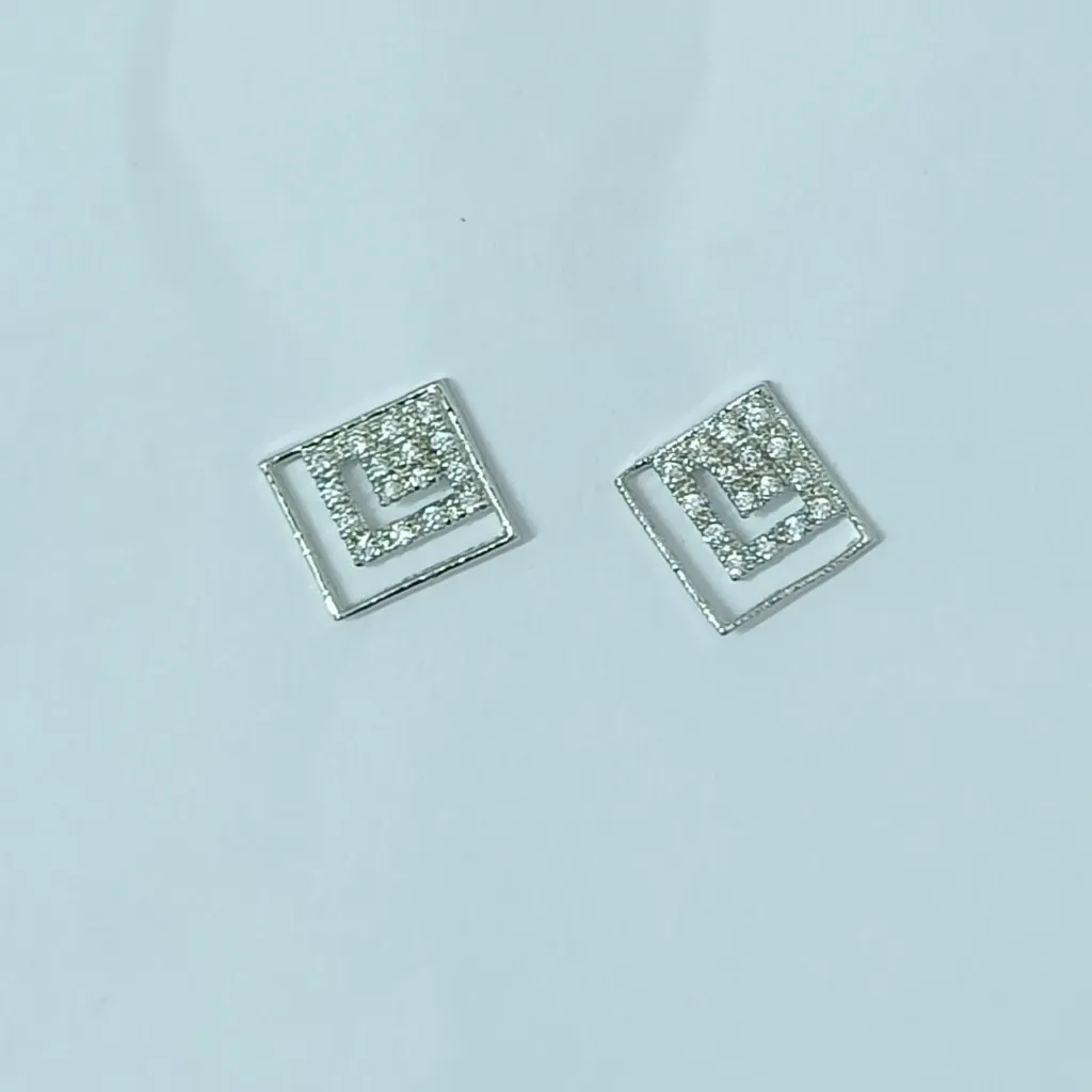 Geometric Spark American Diamond Statement Earrings