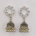 Crystal Halo Jhumka Earrings
