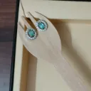 Silver-Toned American Diamond Halo Stud Earrings