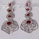 Elegantly Layered American Diamond Statement Earrings