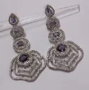 Elegantly Layered American Diamond Statement Earrings
