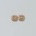 Radiant Square Halo Stud Earrings