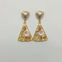 Floral Blossom Crystal Triangle Drop Earrings – Anti Tarnish