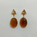 Colored Crystal Oval Drop Earrings – Anti Tarnish