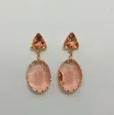 Colored Crystal Oval Drop Earrings – Anti Tarnish