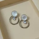 Pearl Halo Circle Earrings – Anti Tarnish
