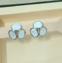 White Shell Triple Drop Stud Earrings – Anti Tarnish