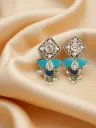 Kashmiri Floral Pearl Drop Earrings