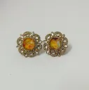 Textured Crystal Cluster Stud Earrings