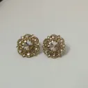 Textured Crystal Cluster Stud Earrings