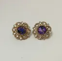 Textured Crystal Cluster Stud Earrings
