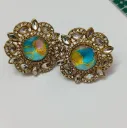 Textured Crystal Cluster Stud Earrings