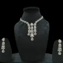 Geometric Drape American Diamond Necklace Set