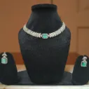 Modern Arc American Diamond Necklace Set
