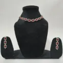 Ruby Radiance Link Necklace Set – American Diamond
