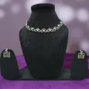 Crystal Wave Elegance Necklace Set – American Diamond