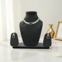Modern Arc American Diamond Necklace Set