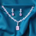 Minimal American Diamond Necklace Set