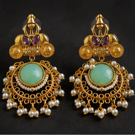 Kashmiri Monalisa Earrings
