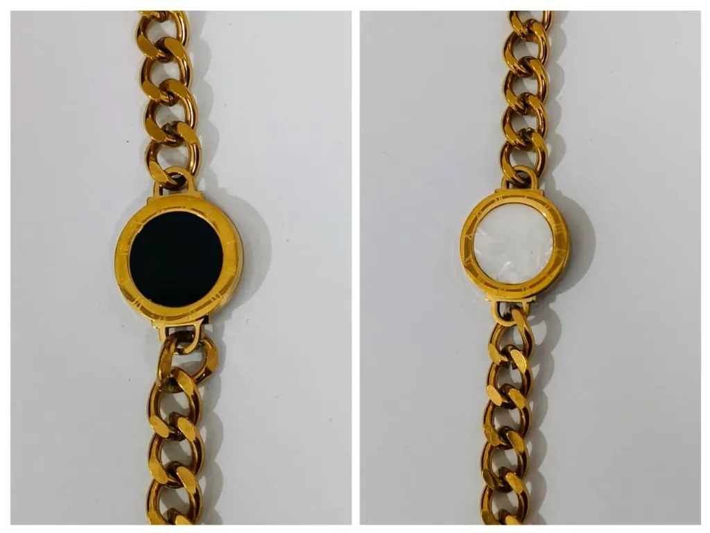 [ATBCG002] Reversible Enamel Chain Bracelet – Black & White