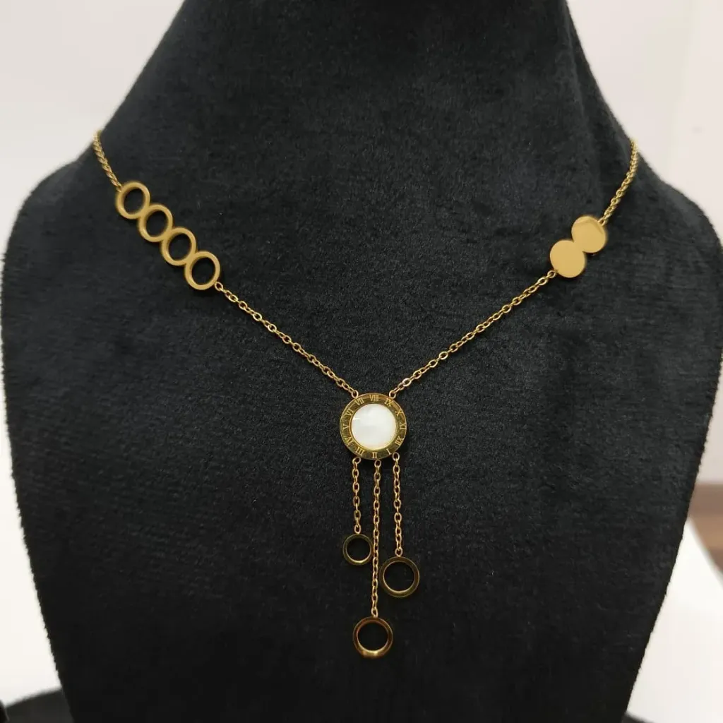 [CG001] Circular Harmony Enamel Neck Chain