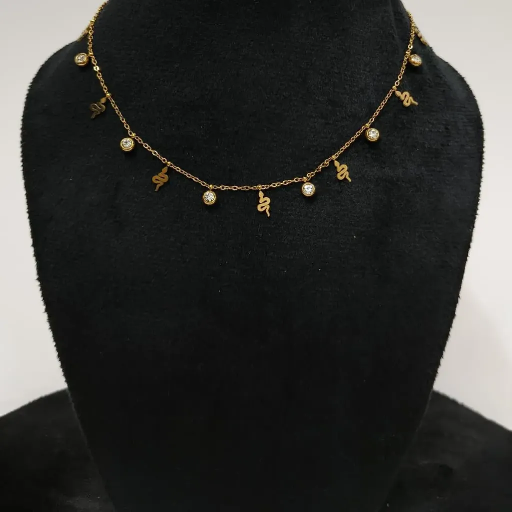 [CG003] Charm Drop Snake Neck Chain