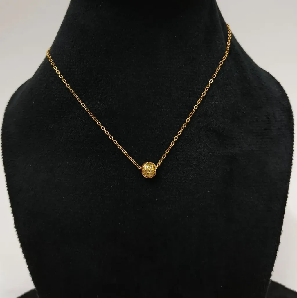 [CG006] Textured Sphere Pendant Neck Chain