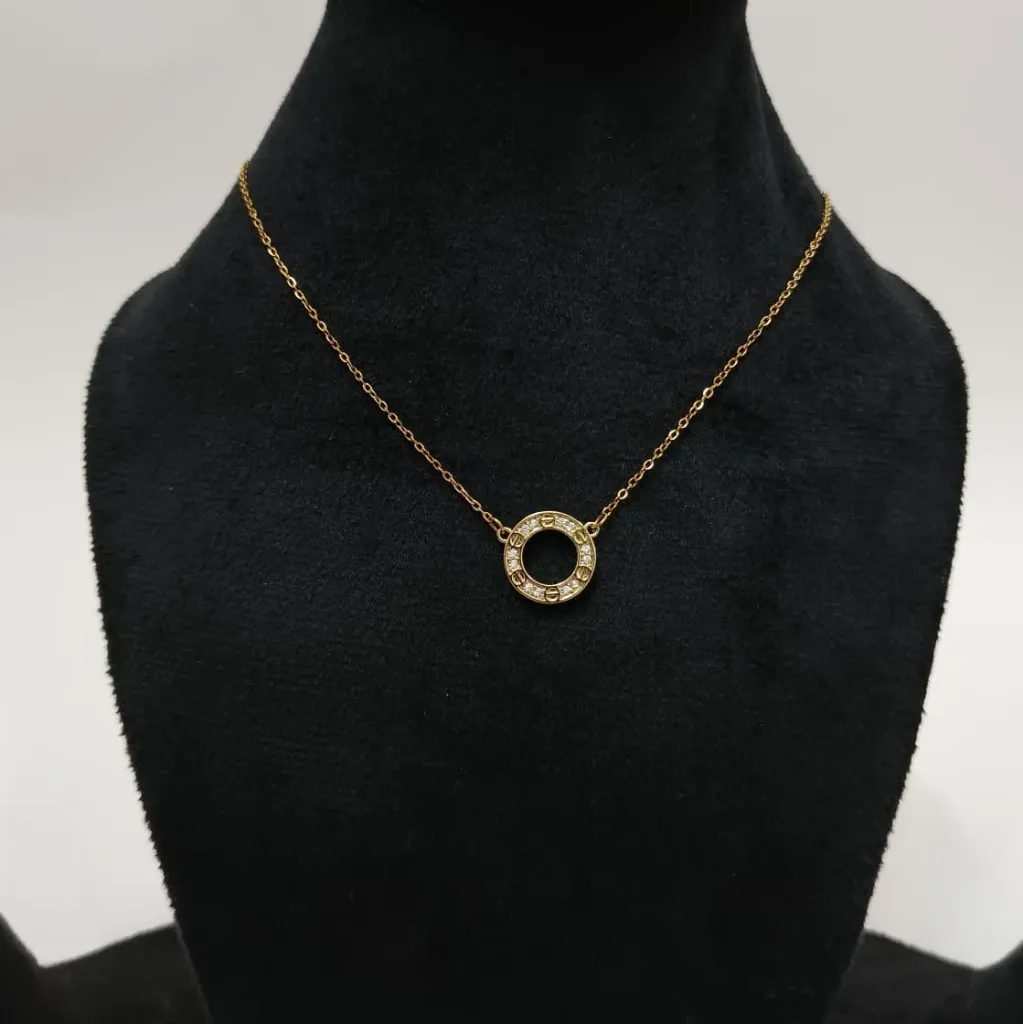 [CG007] Halo Circle Pendant Neck Chain