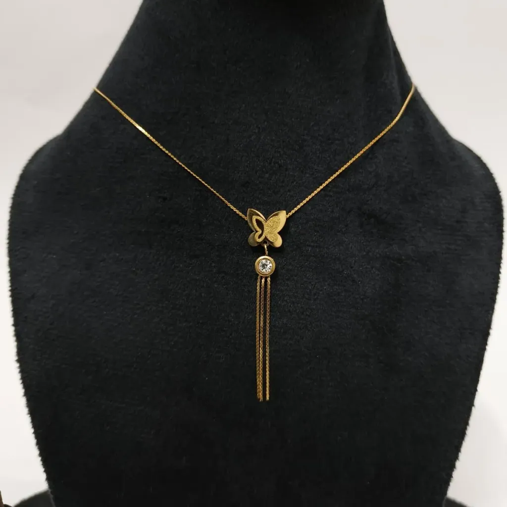 Butterfly Grace Drop Pendant Necklace