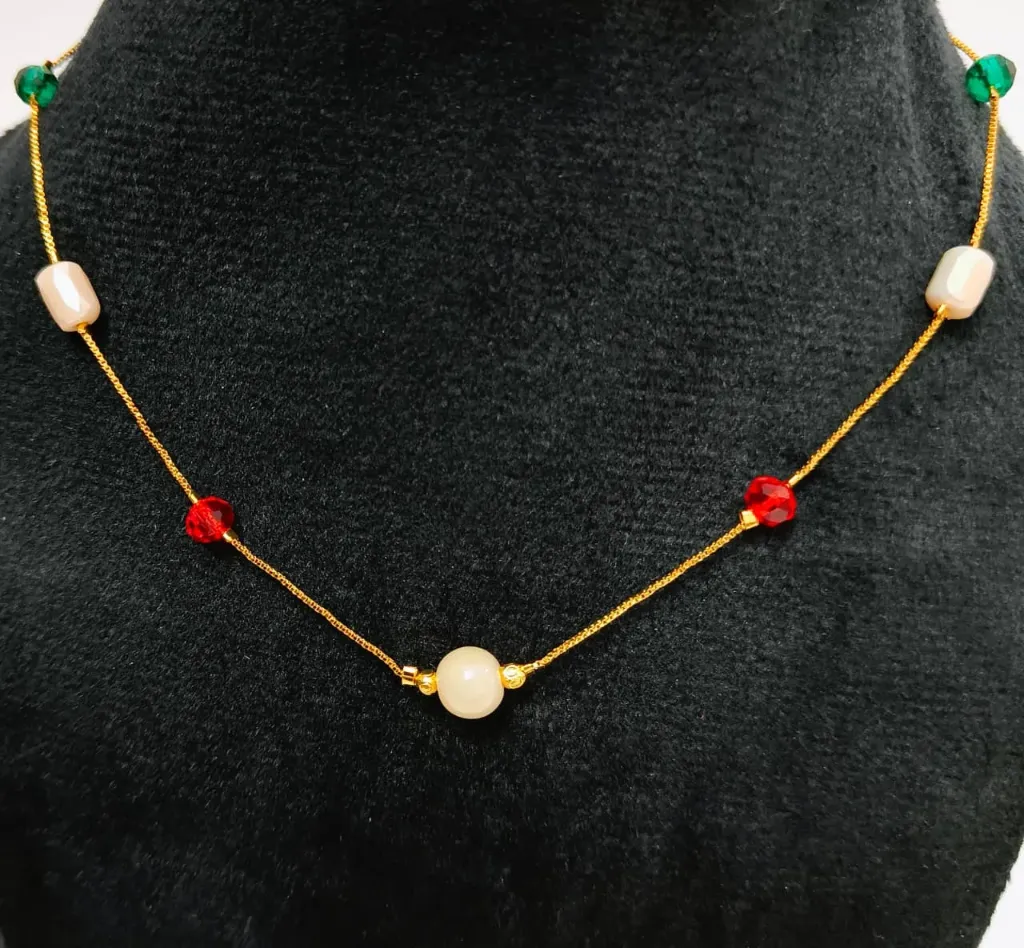 Multicolour Beaded Minimal Necklace
