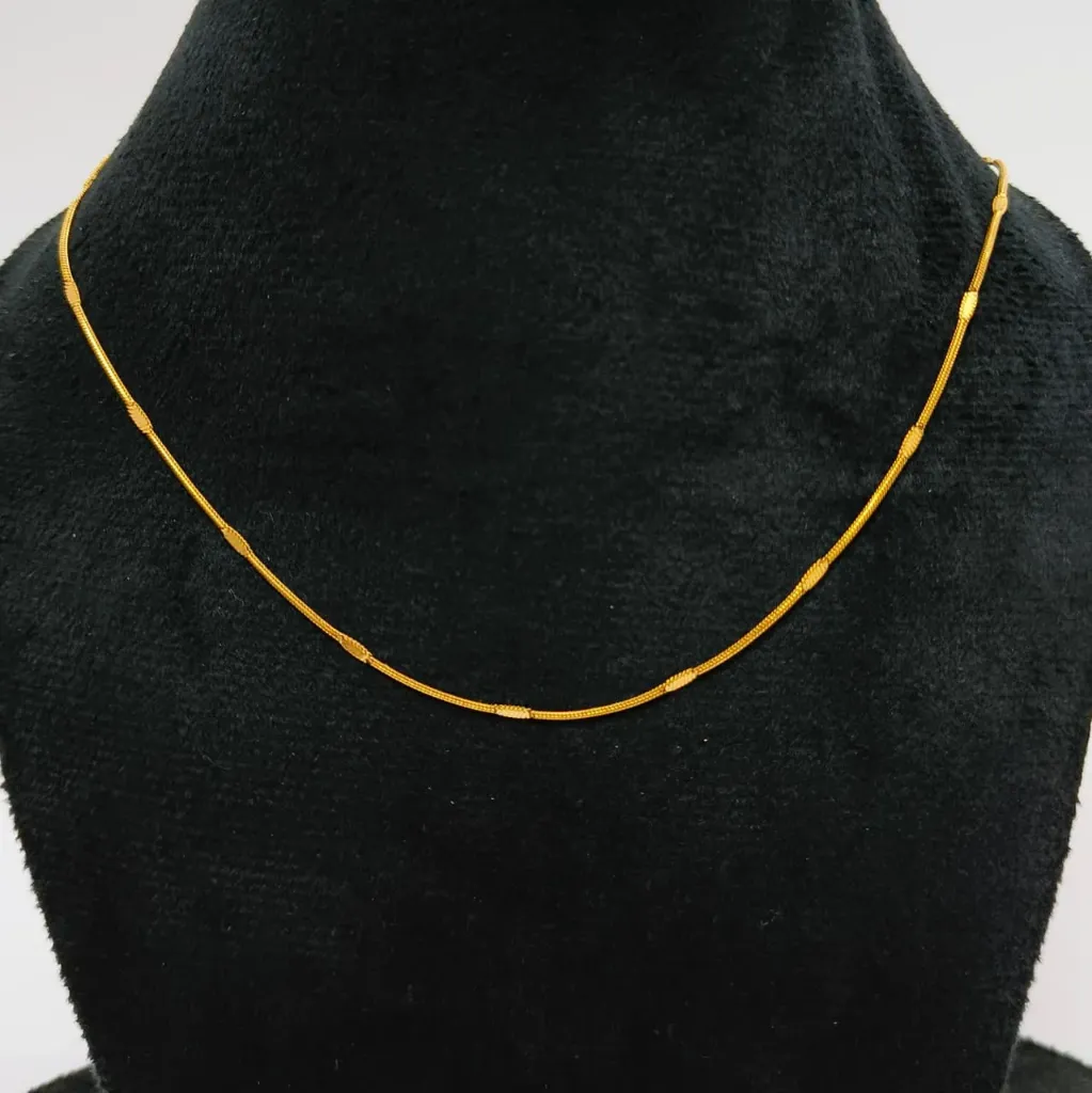 [CG012] Classic Textured Gold Chain Necklace – Sleek Finish