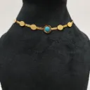 Turquoise Disc Gold Chain Necklace – Modern Elegance
