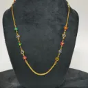 Evil Eye Floral Long Gold Necklace – Playful Protection