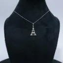 Paris Love Eiffel Tower Silver Necklace