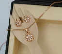 Radiant Bloom Floral Pendant Set